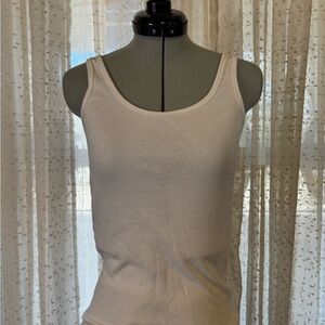 White Ribbed Tank Top